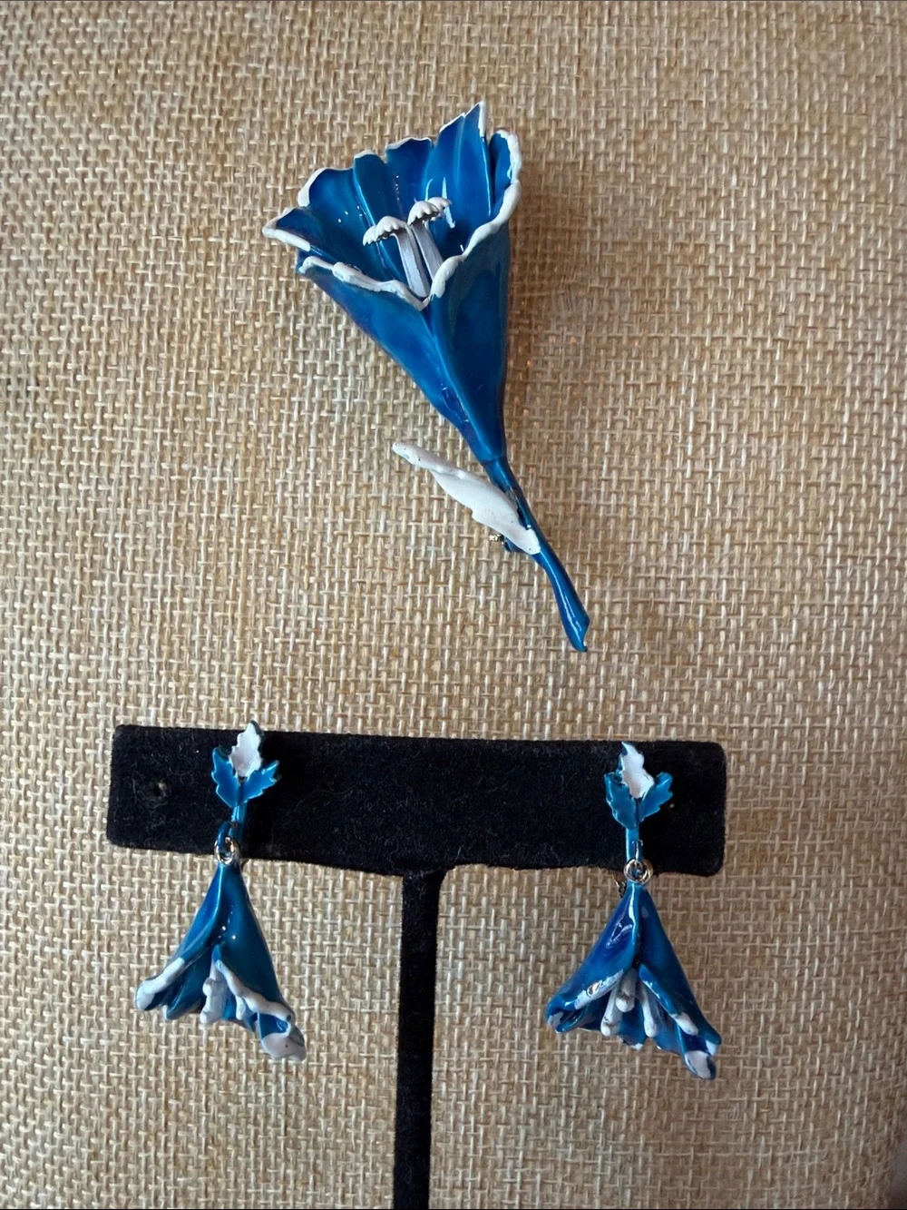 Vintage Arthur Pepper Flower Brooch and Clip Earrings